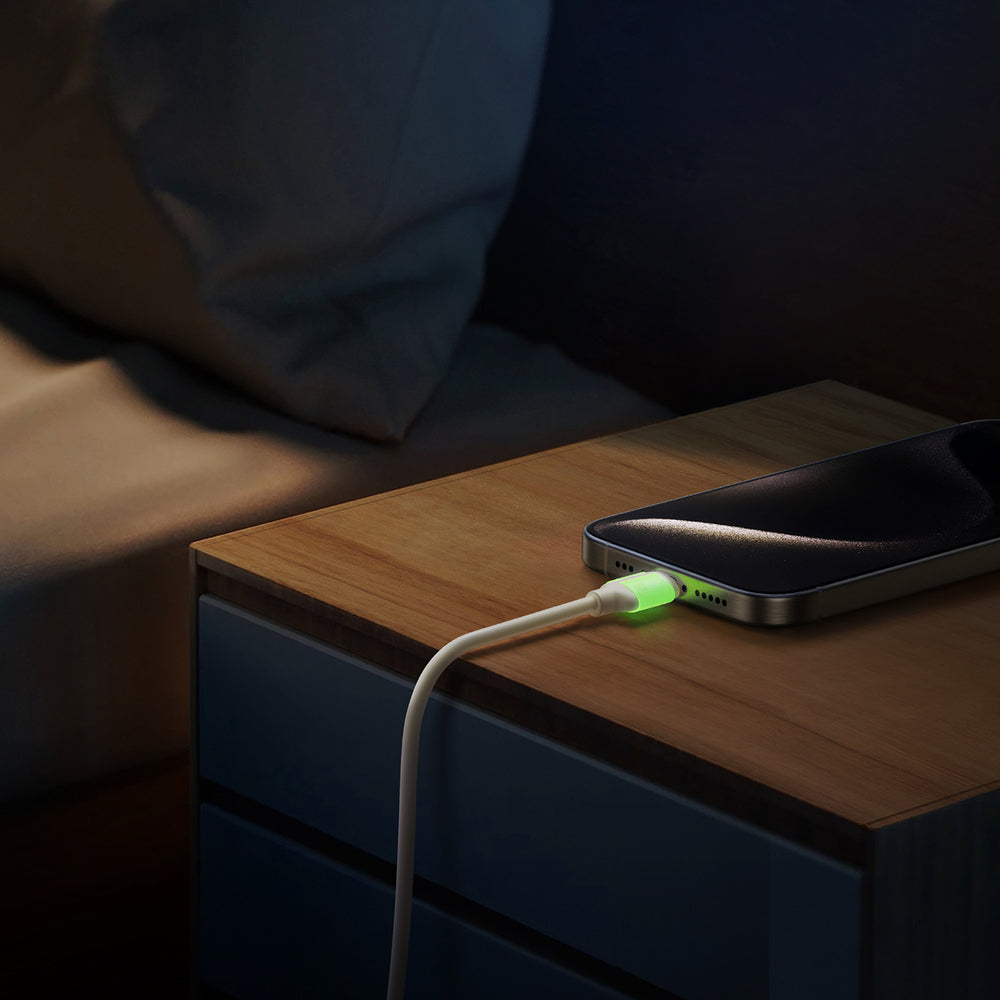 Joyroom S-A53 60W USB-C Kabel - USB-C med fluorescerende tip 1,2 m - beige