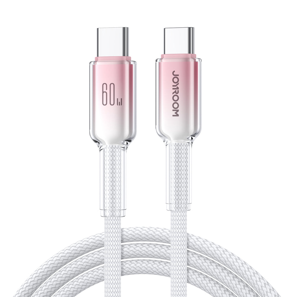 Joyroom S-A42 Crystal-Clear Series 60W USB-C - USB-C kabel 1,2 m - hvid