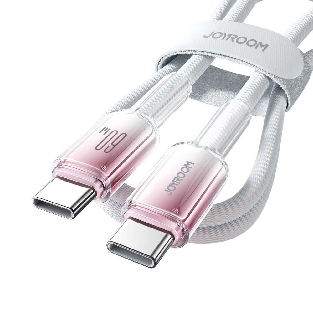 Joyroom S-A42 Crystal-Clear Series 60W USB-C - USB-C kabel 1,2 m - hvid