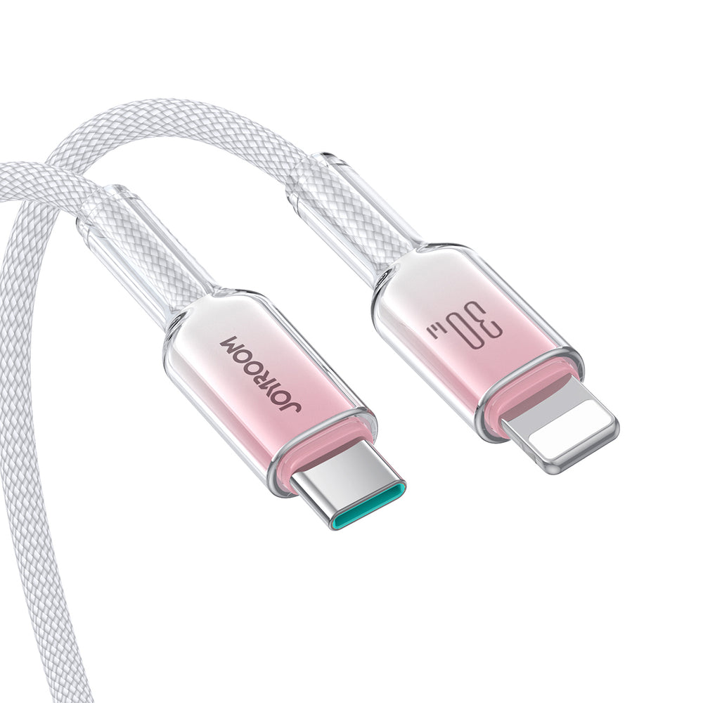 Joyroom S-A42 Crystal-Clear Series 30W USB-C - Lightning kabel 1,2 m - hvid