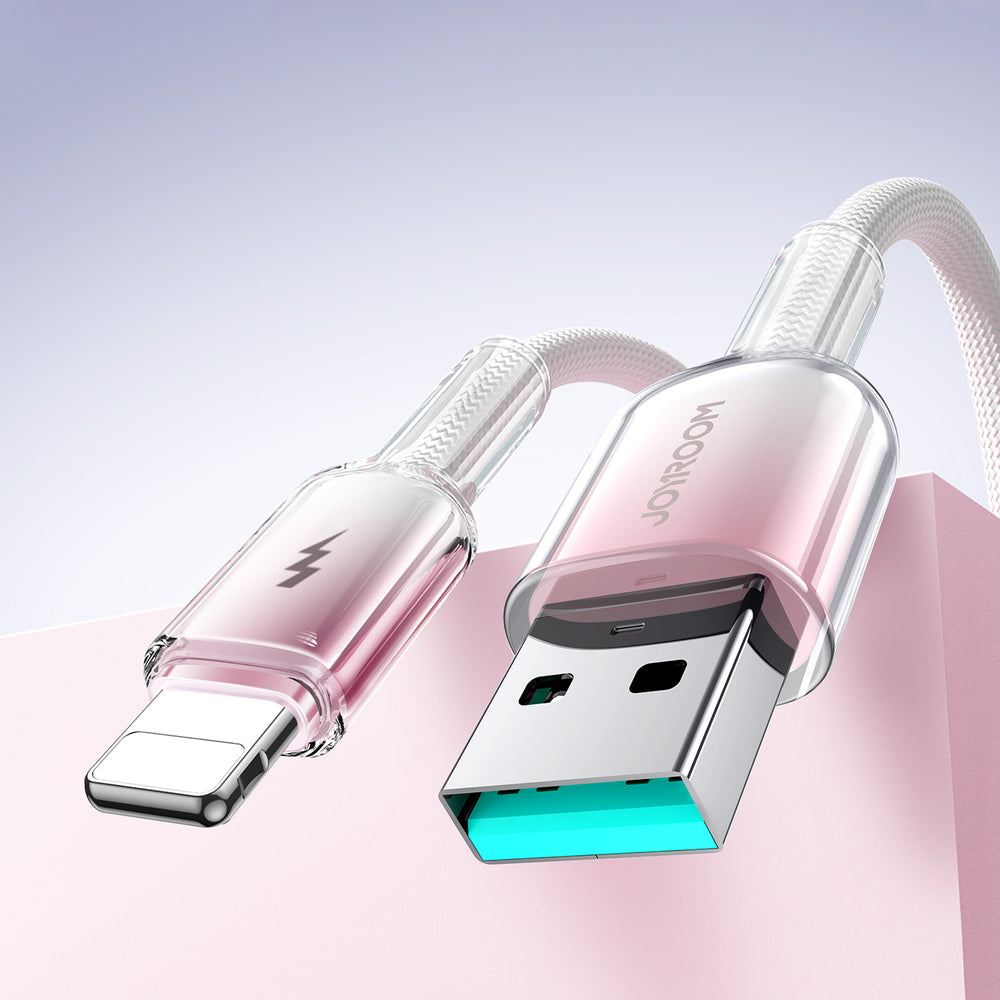 Joyroom S-A42 Crystal-Clear Series 3A USB-A - Lightning cable 1.2m - white