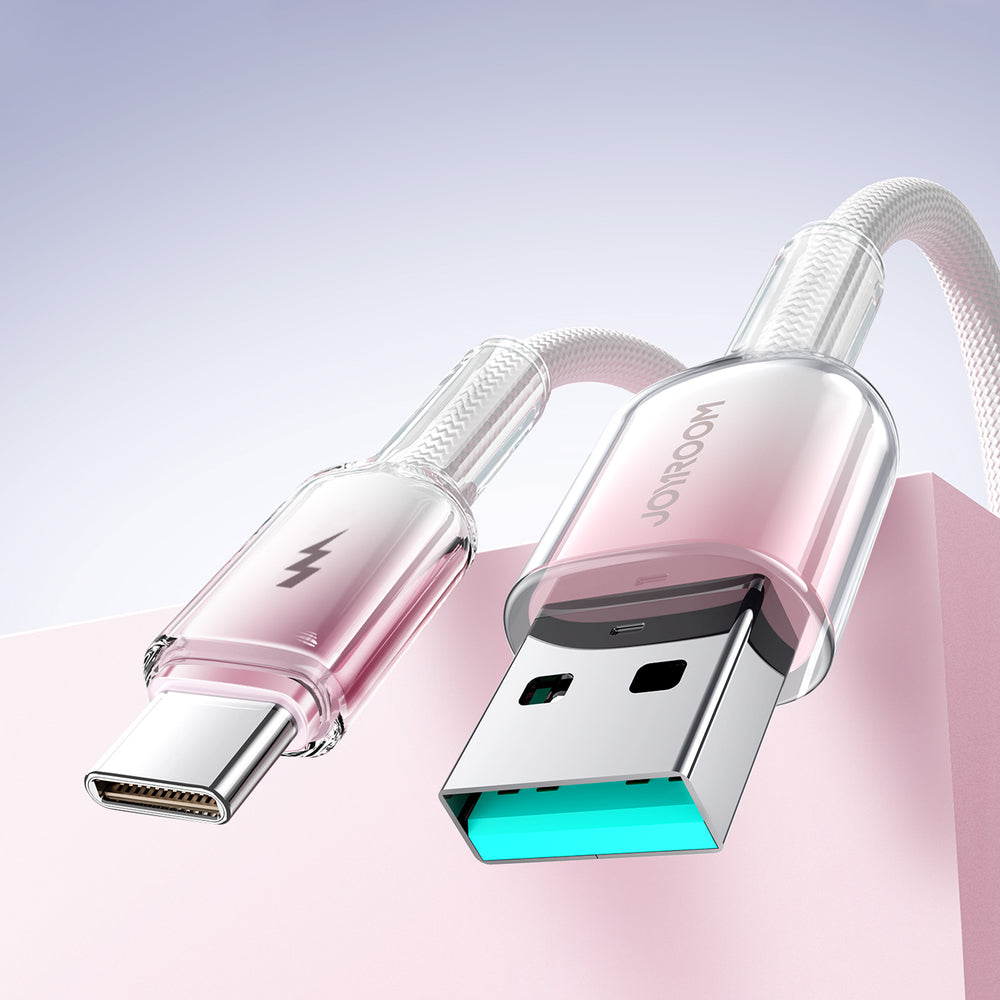 Joyroom S-A42 Crystal-Clear Series 3A USB-A - USB-C cable 1.2m - white