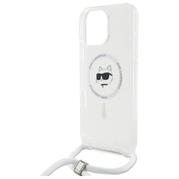 Karl Lagerfeld IML Choupette Head & Cord Magsafe iPhone 16 Pro Case - Clear
