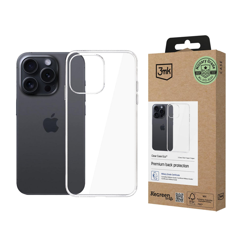 3mk Clear Case Eco til Apple iPhone 15 pro max - gennemsigtigt