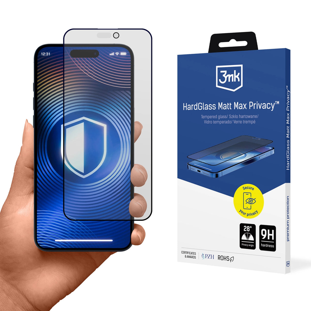 Hærdet glas 3mk HardGlass Matt Max Privacy for Apple iPhone 16 Pro Max