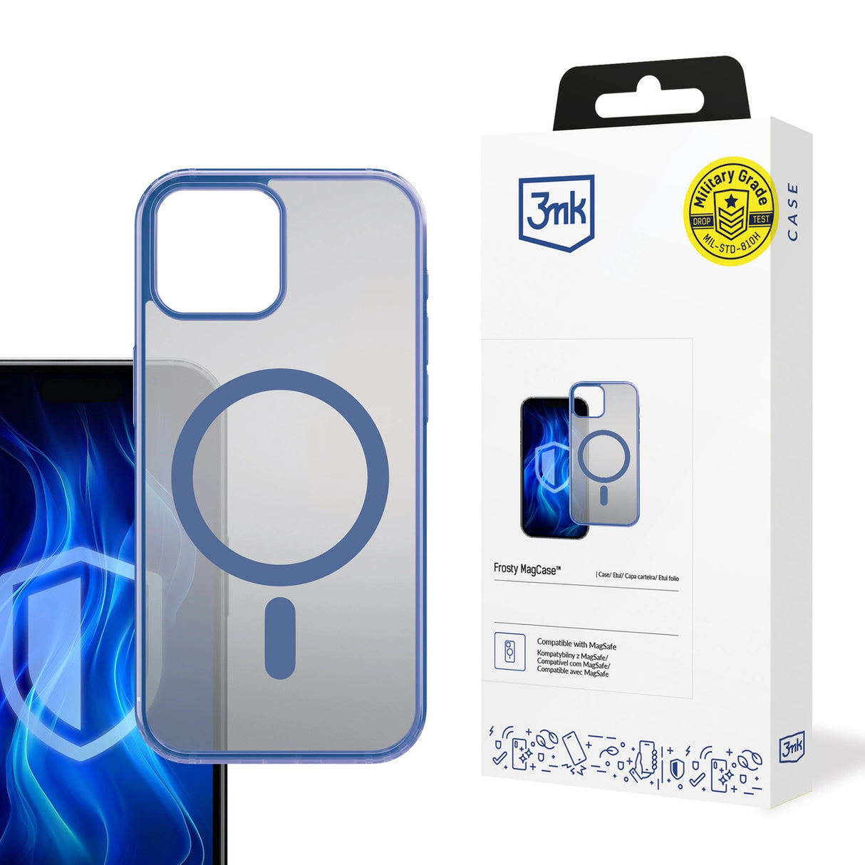 3mk Frosty MagCase Blue Case til Apple iPhone 14 Plus - Gennemsigtig