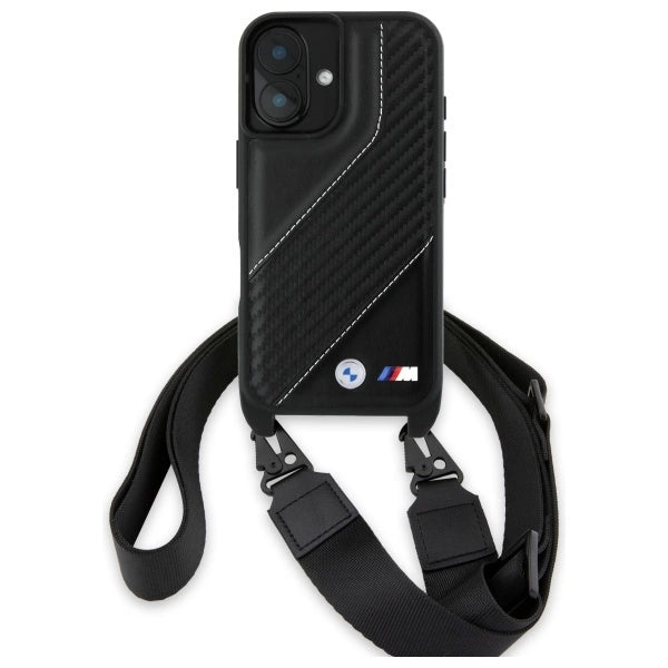 BMW M Edition Carbon Stripe & Strap iPhone 16 Plus Case - sort