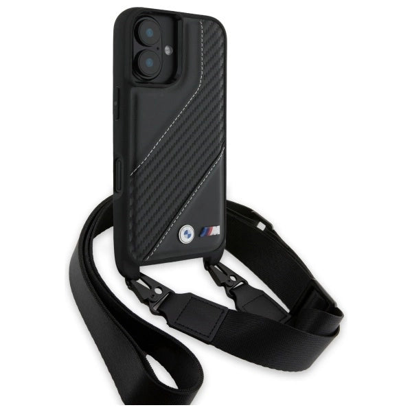 BMW M Edition Carbon Stripe & Strap iPhone 16 Plus Case - sort
