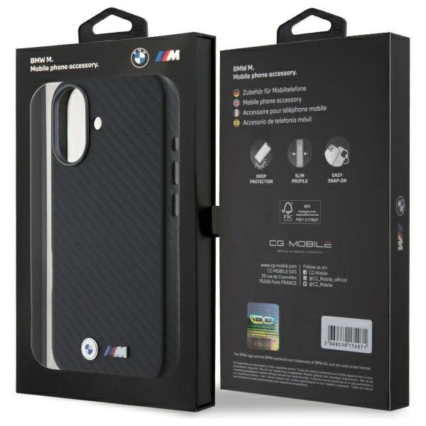 BMW Carbon Wrapped Metal iPhone 16 Case - sort