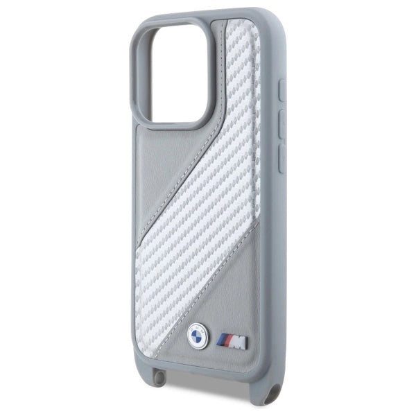 BMW M Edition Carbon Stripe & Strap iPhone 16 Pro Max Case - Grå