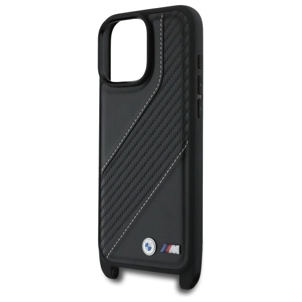 BMW M Edition Carbon Stripe & Strap Case til iPhone 16 Pro Max - sort