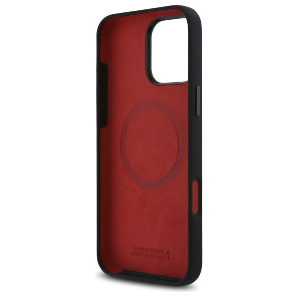 BMW silikone Hexagon Red Line MagSafe Case til iPhone 16 Pro Max - sort