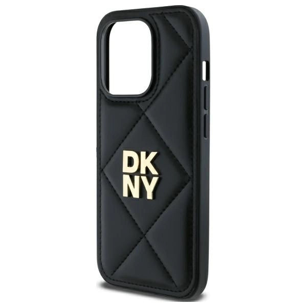 DKNY Quilted Stack Logo iPhone 14 Pro Case - sort