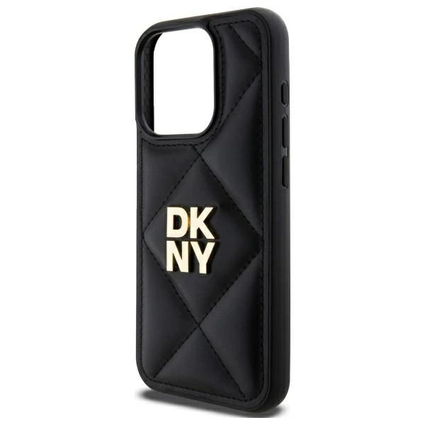 DKNY Quilted Stack Logo iPhone 15 Pro Case - sort