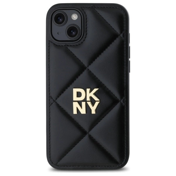 DKNY Quilted Stack Logo iPhone 15 Plus Case - sort