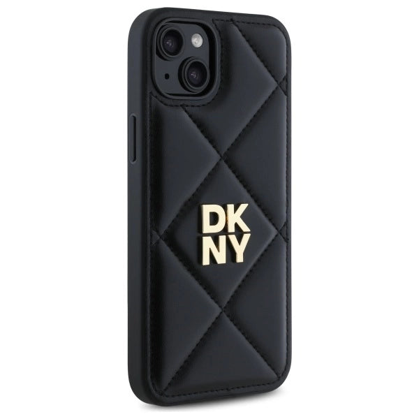 DKNY Quilted Stack Logo iPhone 15 Plus Case - sort