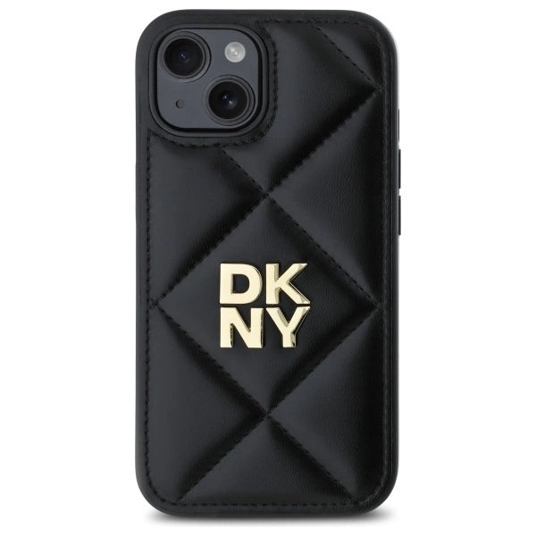 DKNY Quilted Stack Logo iPhone 15 Case - sort