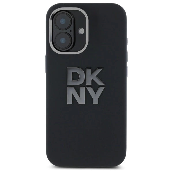 DKNY Liquid Silicone Metal Logo iPhone 16 Case - sort