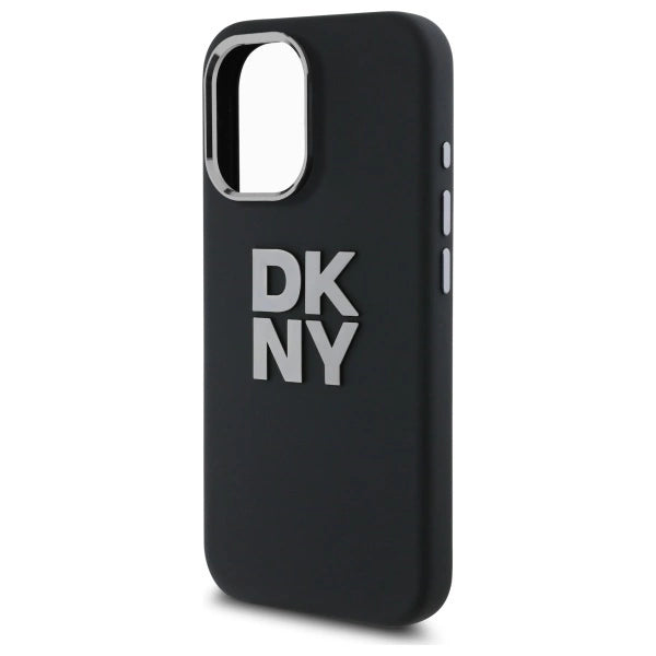 DKNY Liquid Silicone Metal Logo iPhone 16 Case - sort