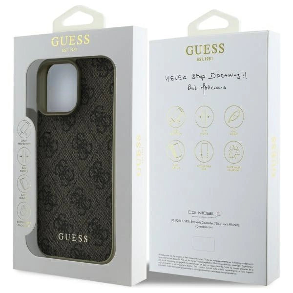 Guess 4G Charms Collection case til iPhone 16 Pro - brun