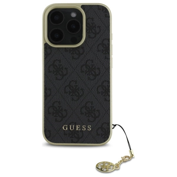 Guess 4G Charms Collection-hylster til iPhone 16 Pro - sort