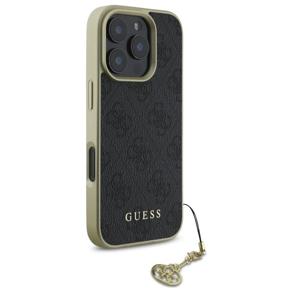 Guess 4G Charms Collection-hylster til iPhone 16 Pro - sort