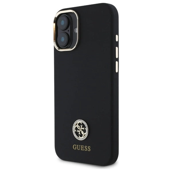 Guess Silicone Logo Strass 4G Case til iPhone 16 - sort