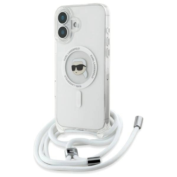 Karl Lagerfeld Crossbody IML Karl Head Magsafe Case for iPhone 16 - Clear