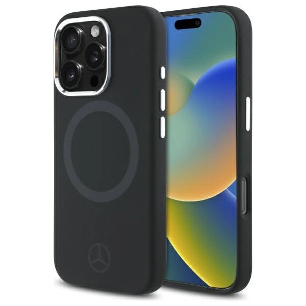 Mercedes Silicone Tonal Logo MagSafe iPhone 16 Pro Case - sort