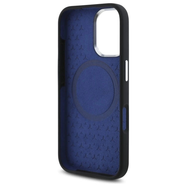 Mercedes Silicone Blue Stripe MagSafe iPhone 16 Case - sort
