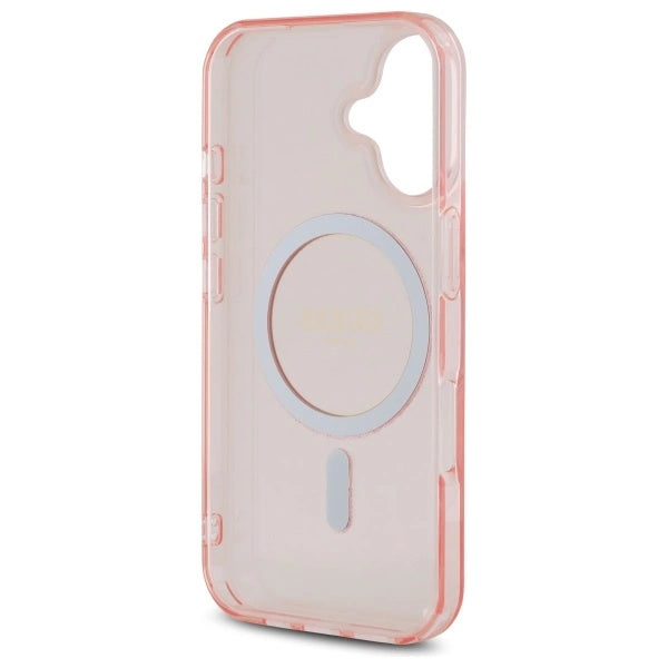 Guess GUHMP16SHFGEREP iPhone 16 6.1" pink/pink hardcase IML Glitter Circle MagSafe