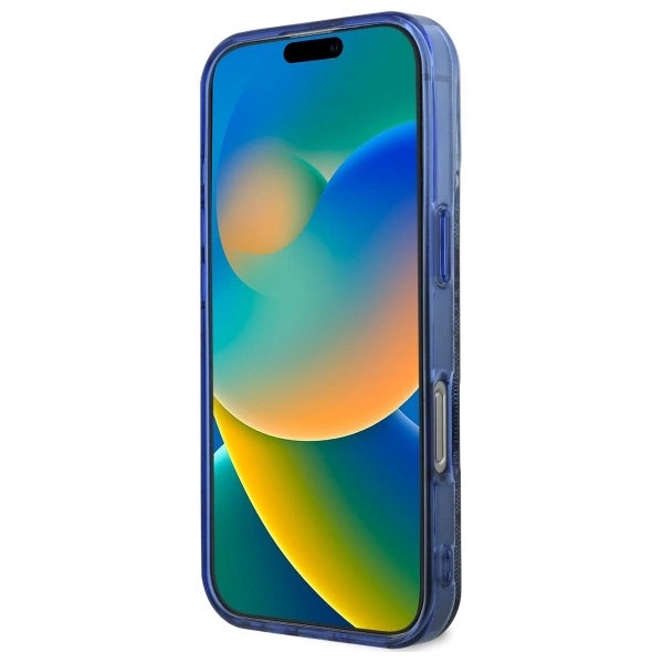 Guess GUHMP16XH4PYEEB iPhone 16 Pro Max 6.9" blå/blå IML Peony på 4G Baggrund MagSafe