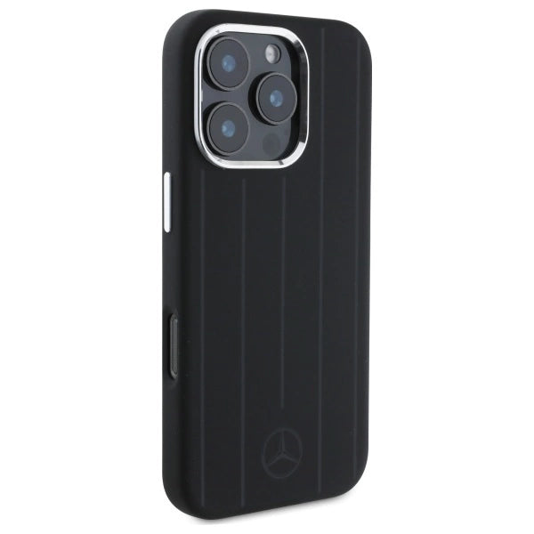 Mercedes MEHMP16L23SUVSK iPhone 16 Pro 6.3" sort/sort hardcase Silikon Vertikal Tonal Stripes MagSafe