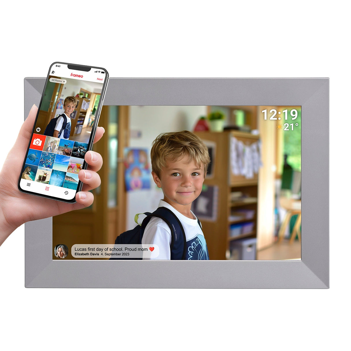 Denver Frame PFF-1026GR 10.1" Digitalt ramme - Grå