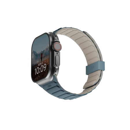 UAG Pathfinder Silicone Double-Sided Magnetic Strap til Apple Watch 42 / 44 / 45 / 46 / 49mm - Gray-Blue