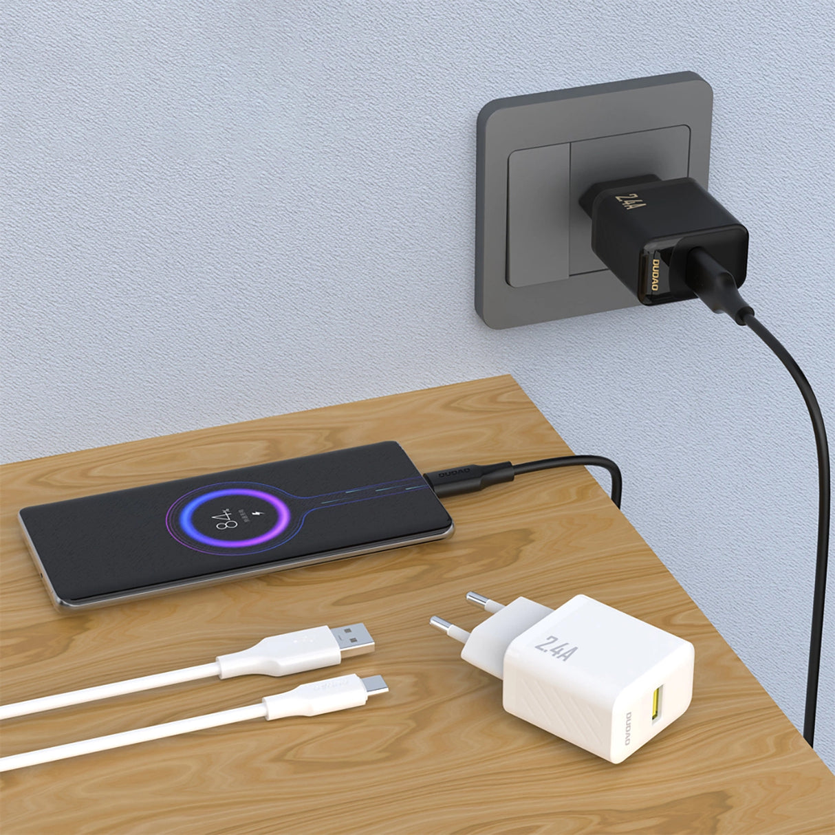 Dudao A23 2.4A USB-A oplader - hvid