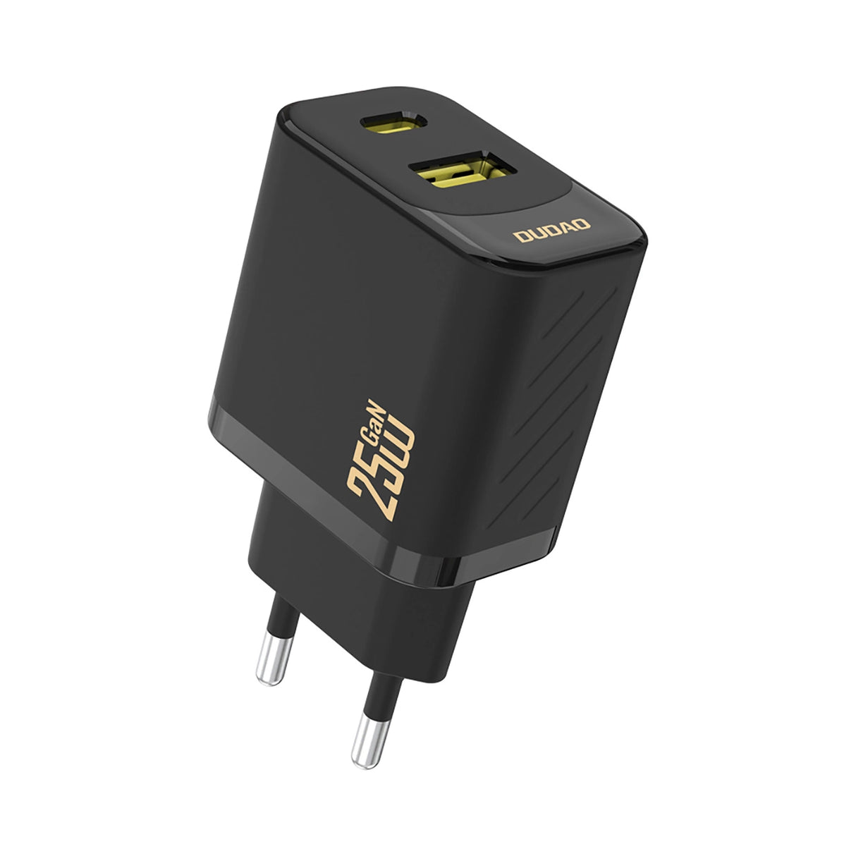 Dudao A26T GaN 25W USB-A, USB-C oplader - sort