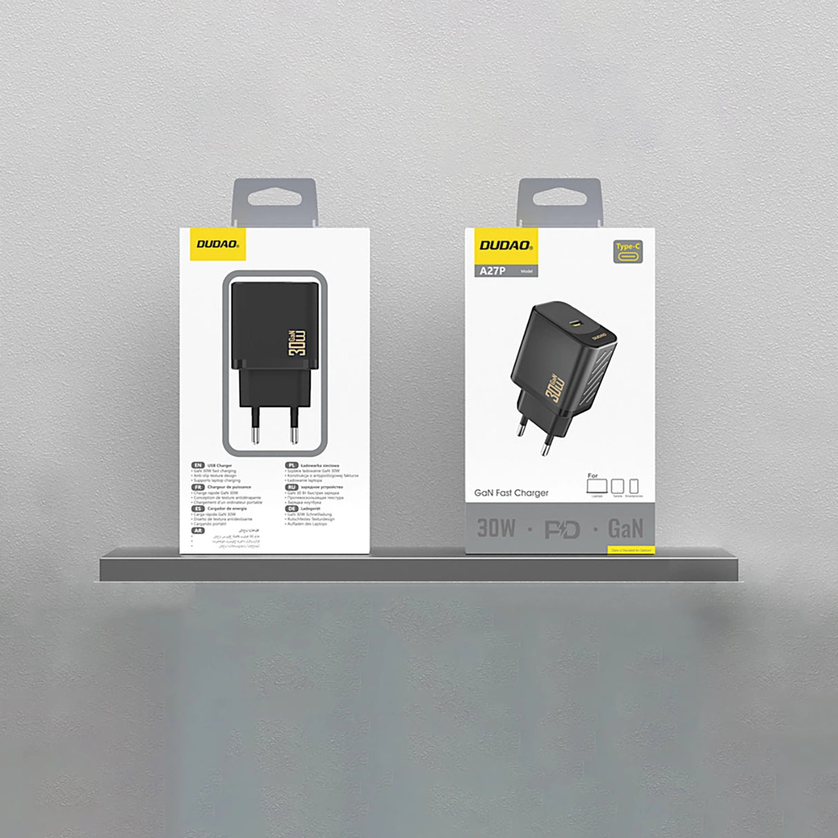 Dudao A27P 30W PD GaN USB-C Wall Charger - sort