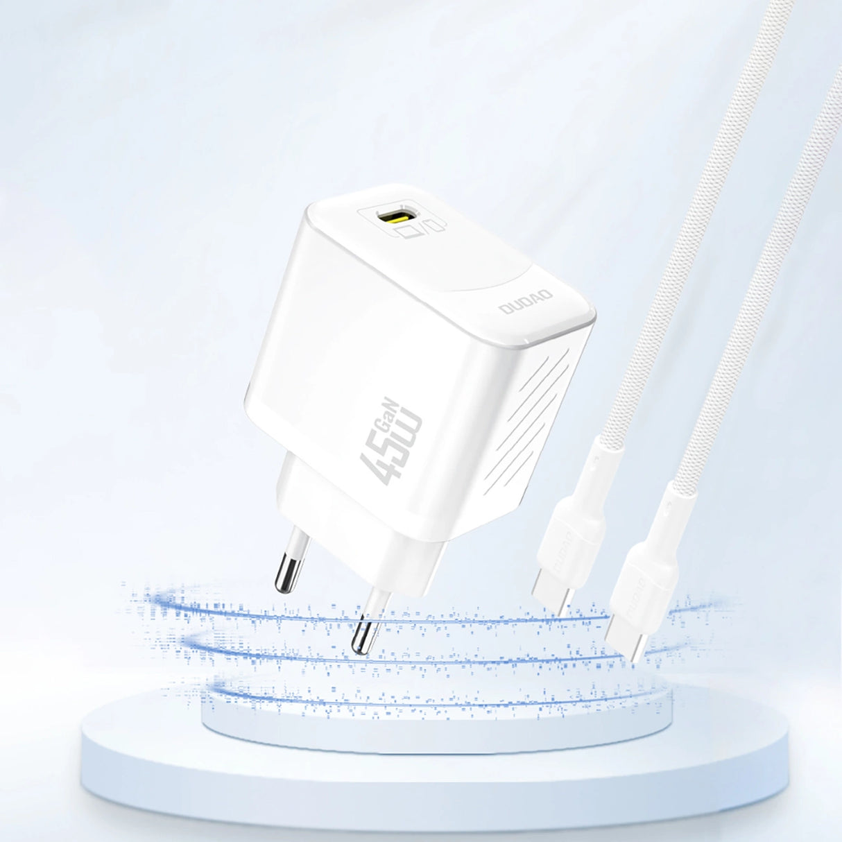 Dudao A28 45W GaN USB-C Wall Charger - hvid