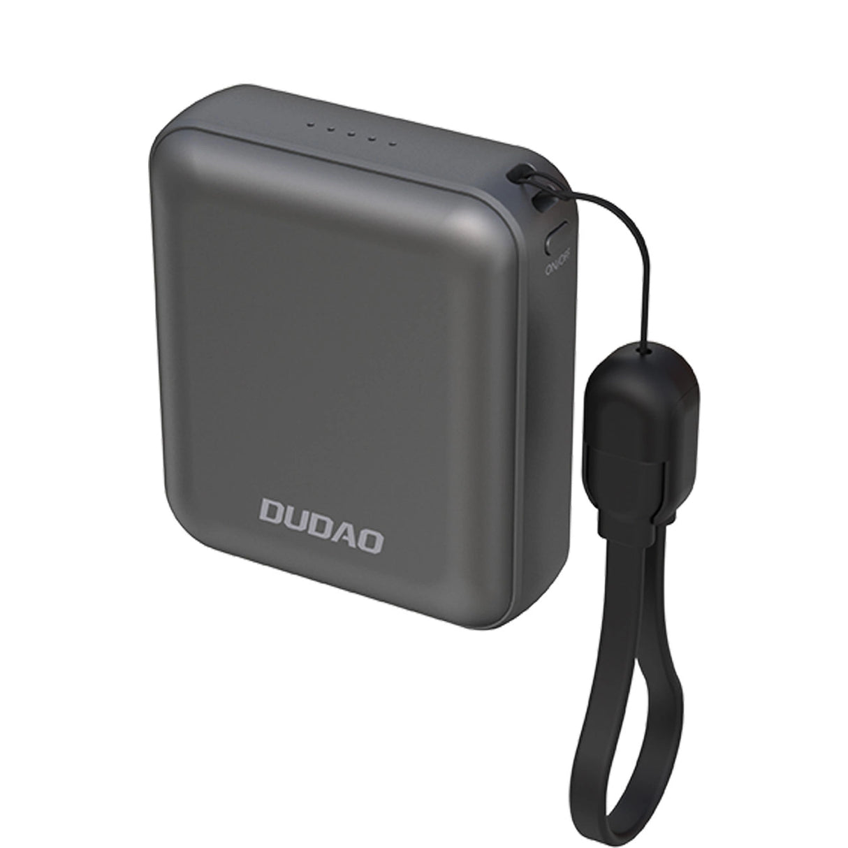 Dudao K22+ Ultra-Compact Power Bank 10000mAh 22.5W USB-C med Pendant/Kabel - Grå