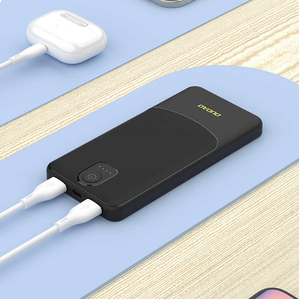 Powerbank Dudao K10 10000mAh 2.4A 2 x USB-A - sort