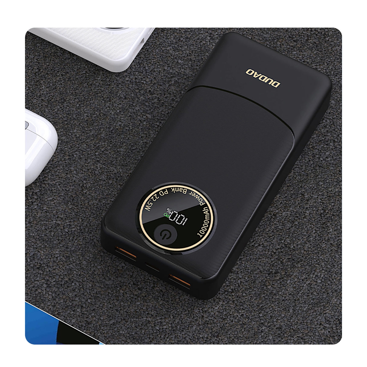 Powerbank Dudao K12Pro 22.5W PD 20000mAh USB-A, USB-C - sort