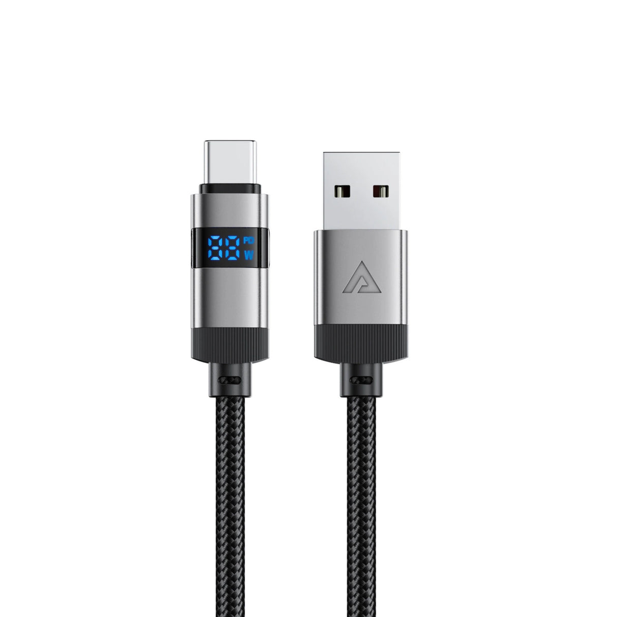 Acefast C15-04 USB-A - USB-C-kabel med skærm 480Mb/s 66W 1,2m - sort