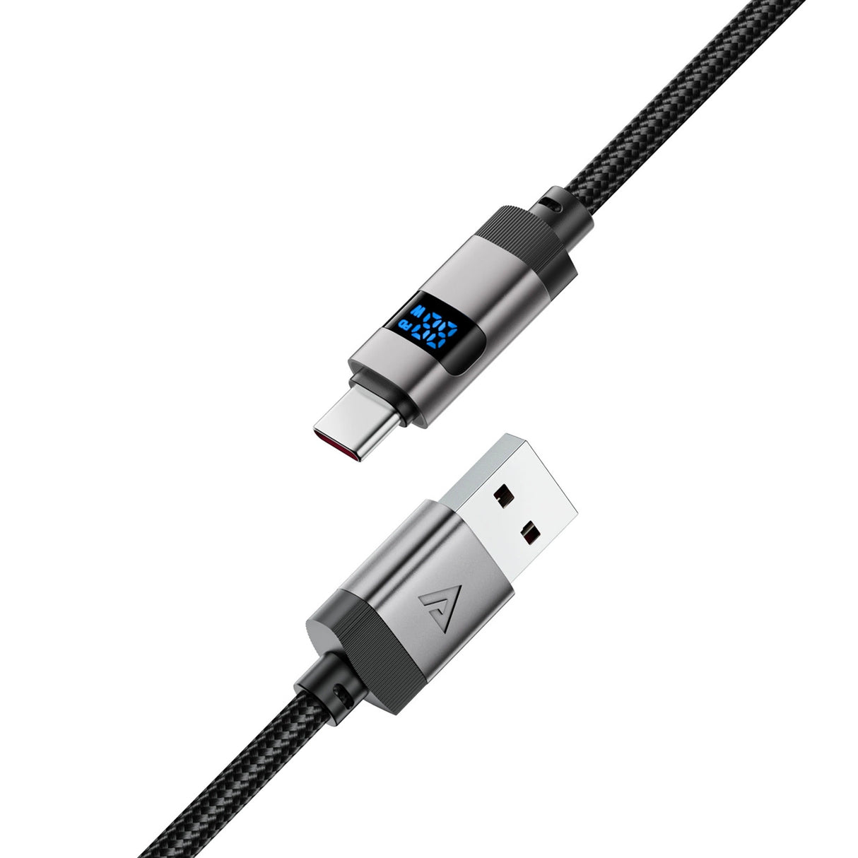 Acefast C15-04 USB-A - USB-C-kabel med skærm 480Mb/s 66W 1,2m - sort