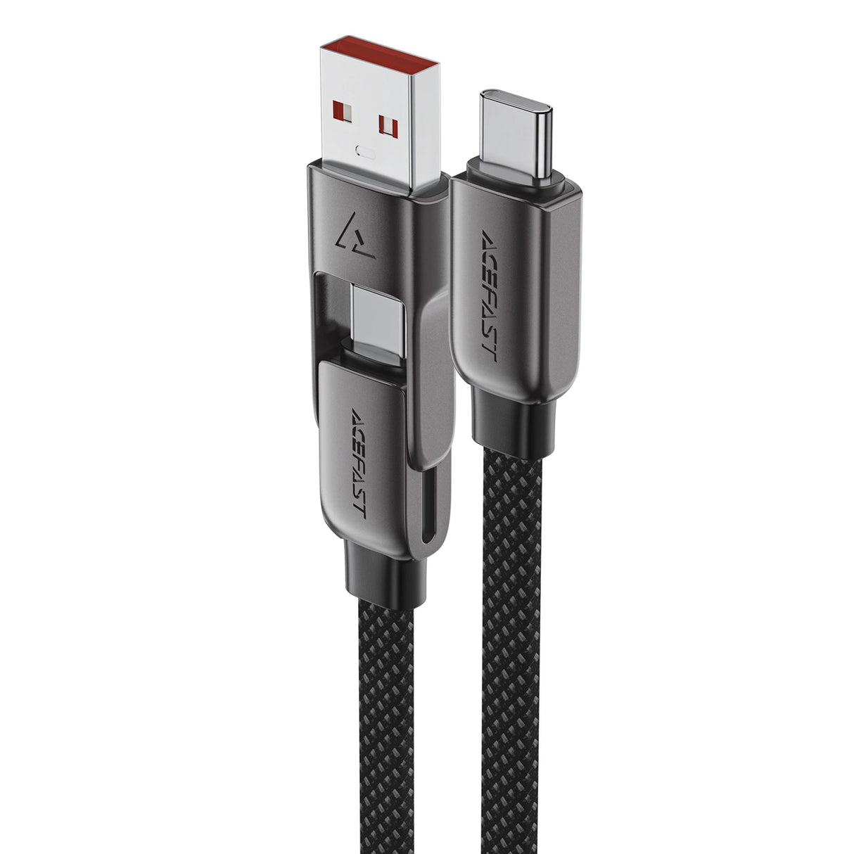 Acefast C13-05 USB-C - USB-A / USB-C Kabel 480Mb/s 3A 0,2m - sort