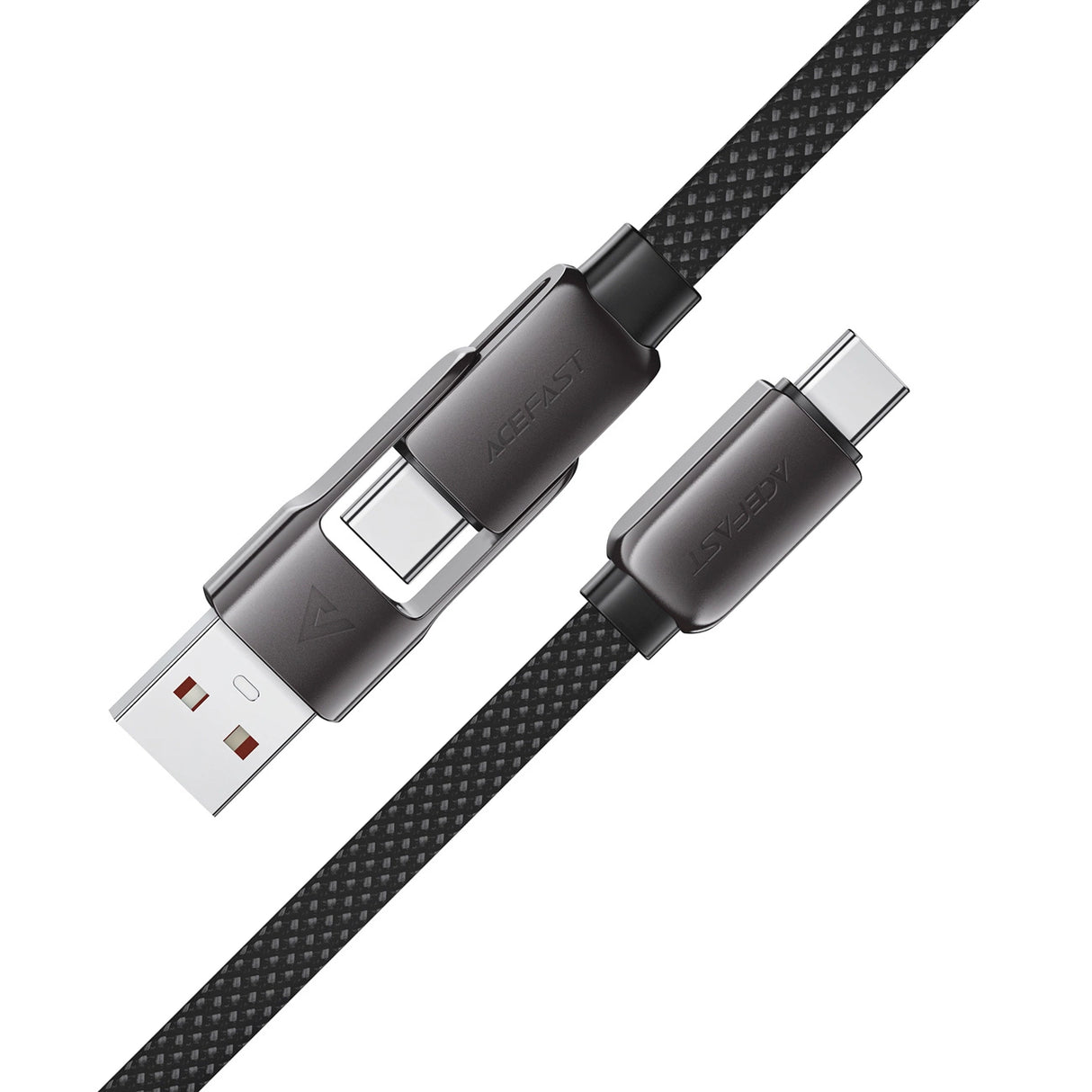 Acefast C13-05 USB-C - USB-A / USB-C Kabel 480Mb/s 3A 0,2m - sort
