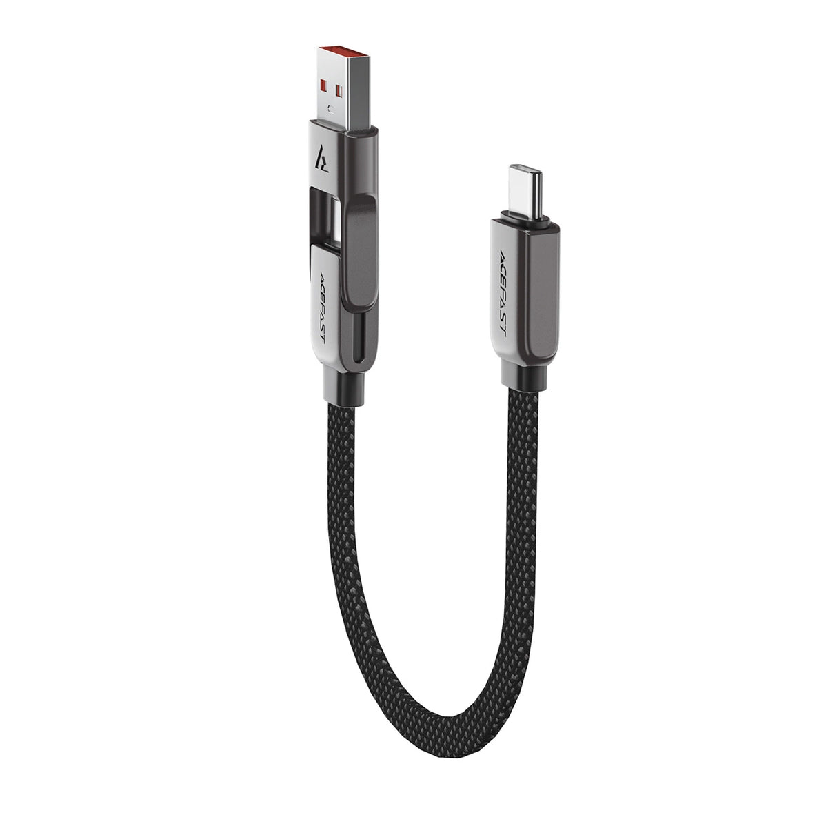 Acefast C13-05 USB-C - USB-A / USB-C Kabel 480Mb/s 3A 0,2m - sort