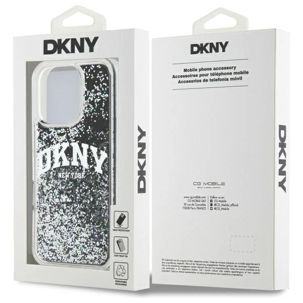 DKNY DKHCP16LLBNAEK iPhone 16 Pro 6.3" sort/sort hardcase Liquid Glitter Arch Logo