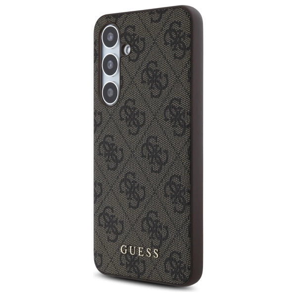 Guess GUHCS24FEG4GFBR S24 FE S721 brun/brun hardcase 4G Metal Gold Logo