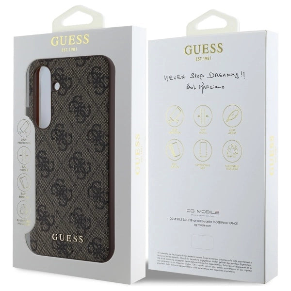 Guess GUHCS24FEG4GFBR S24 FE S721 brun/brun hardcase 4G Metal Gold Logo